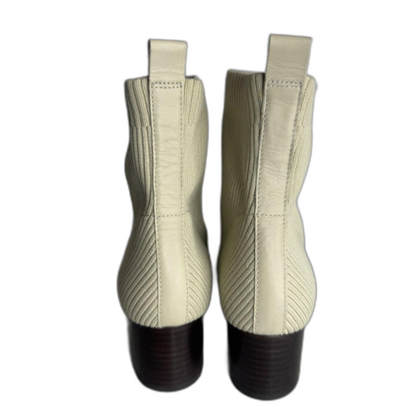 Everlane Glove Boot ReKnit Ankle Boots Womens Size 10 Cream Ribbed Block Heel - Picture 7 of 12